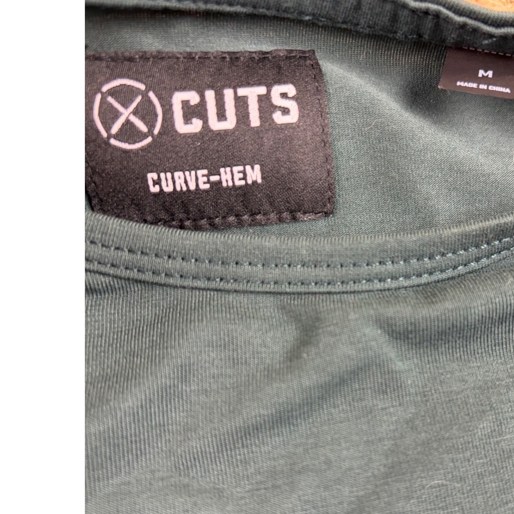Cuts Clothing Mens Curve-Hem T-Shirt Pyca Pro green Short Sleeve Size M - Picture 4 of 5